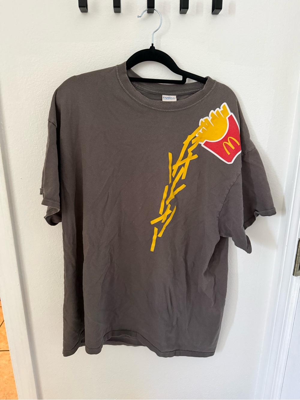 Travis Scott x McDonald's grey Short Sleeve Tee with Yellow & Red Fries Graphic